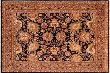 handmade Traditional Kafkaz Chobi Ziegler Blue Brown Hand Knotted RECTANGLE 100% WOOL area rug 8 x 10
